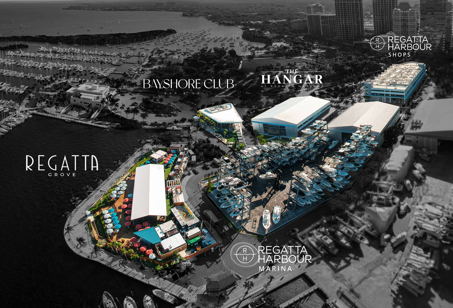 Regatta Harbour aerial view