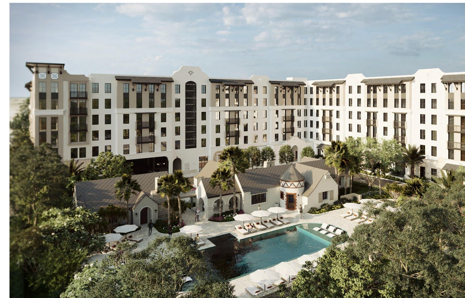 TTG 57 pool and courtyard rendering