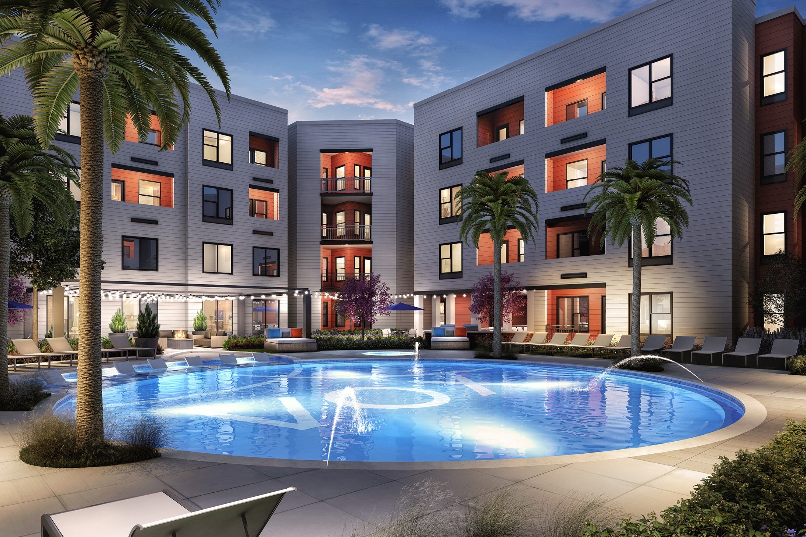 VOX Tallahassee pool and courtyard